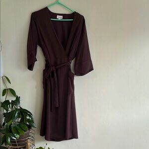 Elegant Plum Wrap Dress